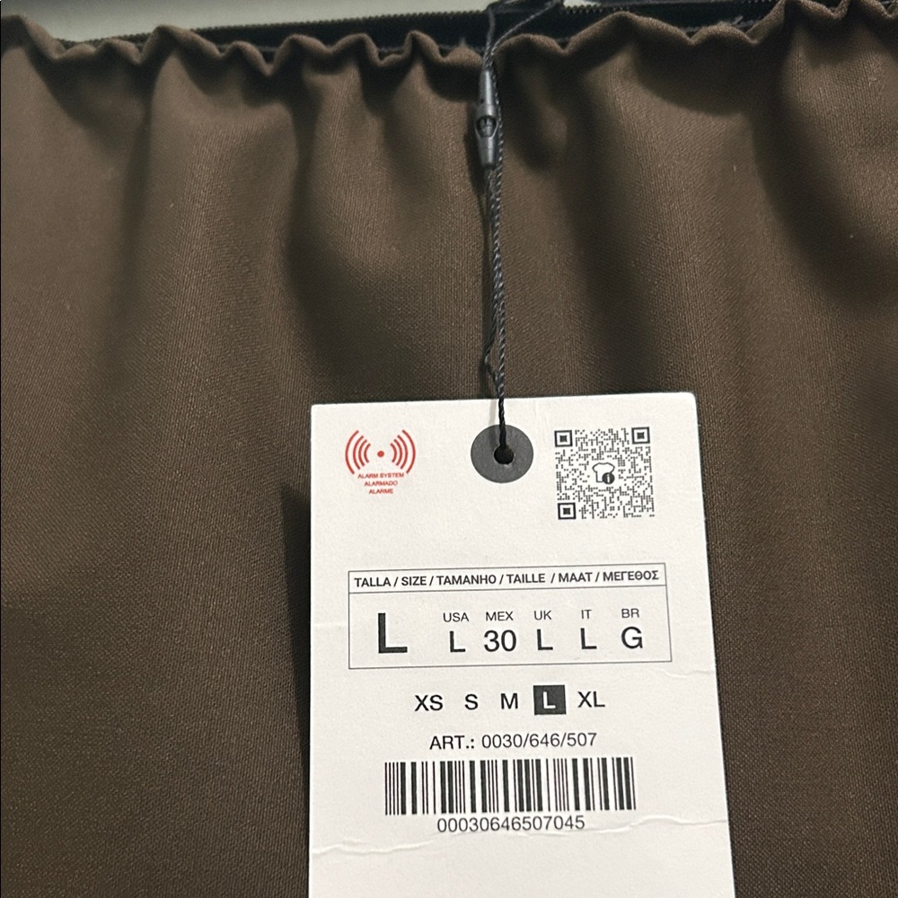 ZARA Dark Brown Midi Skirt with Elastic Waist - Picture 3 of 4